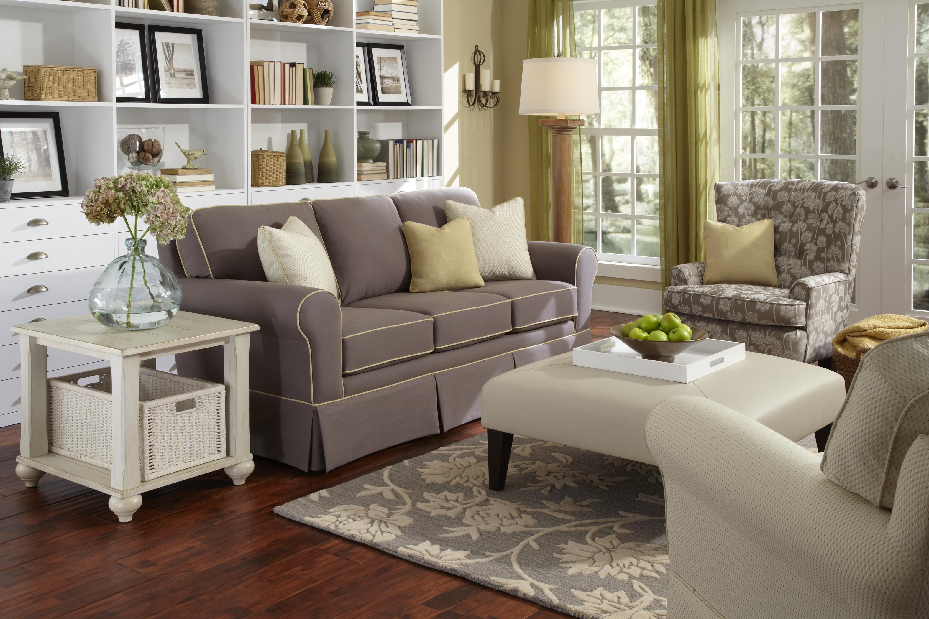 Best Home Furnishings Annabel Customizable Traditional Sofa with Rolled Arms and Skirted Base